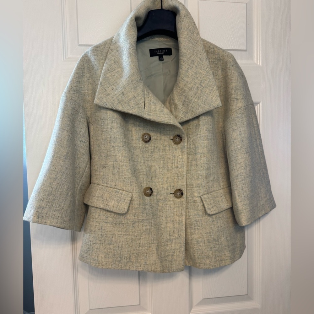 Talbots Light Tan Double-Breasted Jacket